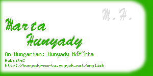 marta hunyady business card